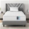 Yaheetech Materasso Singolo 90 x 200 cm Altezza 23 cm a Molle Insacchettate con 7 Zone di Supporto Media Rigidità H3 Traspirante e Ergonomico Spedito Sottovuoto Arrotolato Bianco