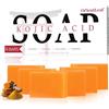 ORIENTLEAF Kojic Acid Sapone curcuma, profumo fresco di agrumi, delicato per viso e corpo, con vitamina C, burro di karitè, retinolo, olio d'oliva e collagene (confezione da 6)