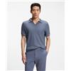 BOSS BLACK Boss Polo in maglia di misto cotone con riga orizzontale Open Blue Uomo
