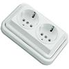 VoltShine Base doppia sup - Base di supporto a due porte, colore bianco, design elegante, ideale per impianti elettrici moderni
