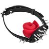 Rimba Bondage Play Mouthgag with Bit and Studs Black-Red