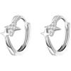 Oivzziy Orecchini a cerchio piccoli da donna in argento sterling 925, cerchi a cerniera huggie a forma di stella creati con cristalli austriaci e zirconia cubica