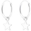 ENTREPLATA Orecchini ad anello in argento sterling 925 con ciondolo a forma di stella, per donne, uomini, ragazze, bambini, bambine, unisex Orecchini a cerchio con ciondolo a forma di stella.
