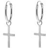 ENTREPLATA Orecchini a croce in argento sterling 925. Originali orecchini a cerchio unisex. Orecchini a cerchio con ciondolo a forma di croce
