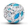 PANDORA Openwork Fish Sterling Silver Charm with Trasparente Blue Enamel