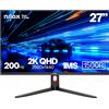Nilox MONITOR 27 CURVO 200HZ 2K HDMI DP Monitor PC 68,6 cm (27") 2560 x 1440 Pix