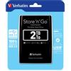 Verbatim Disco rigido portatile Store 'n' Go USB 3.0 da 2 TB Nero