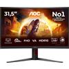 AOC G4 C32G4Z Monitor PC 80 cm (31.5") 1920 x 1080 Pixel Nero, Rosso