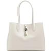 Furla Borsa a Spalla Goccia M in Pelle, Panna, 33 x 24 x 14 cm, Chiusura Magnetica, Doppio Manico, Stile Casual ed Elegante