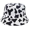 INOGIH - Cappello da Pescatore Reversibile con Stampa a Forma di Mucca - Multicolore - L