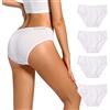 Reljoyinn - Biancheria intima monouso da donna, 100% cotone, a vita media, per viaggi, ospedale, biancheria intima bianca (confezione da 10), bianco, L