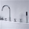GoodBZ Set Rubinetto Doccia, Rubinetto Vasca da Bagno con Spruzzatore E Tre Maniglie A Croce, Rubinetto per Bagno in Cinque Pezzi per Massaggio per Vasca Diviso, Rubinetto per Vasca A CIN