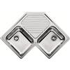 FRANKE Lavello PNX621-E 2 Vasche Gocciolatoio ad Angolo Dimensioni 83 x 83 cm Colore Inox Satinato Serie Angolo