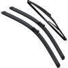 JGDLBXJY Spazzole Tergicristallo per Fiat Panda MK3 2012-2019,Lunghezza: 24+15+11 Per Parabrezza Anteriore Anteriori Posteriori in Gomma Morbida,Black