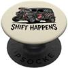 Jeff Hobrath Shift Happens - Canna da topo vintage con design di auto PopSockets PopGrip Adesivo