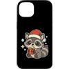 raccoon winter santa hat cute animal sno Custodia per iPhone 13 Inverno procione carino con cappello di Babbo Natale