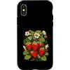 Berry Bloom Designs Custodia per iPhone X/XS Illustrazione botanica di fragole fresche