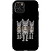 Cool 3 Hip Hop Trio Street Gold Chain Fu Custodia per iPhone 11 Pro Tabby Cat Rap Old School Retro Streetwear anni '80 '90 Tre