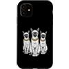 Cool 3 Hip Hop Trio Street Gold Chain Fu Custodia per iPhone 11 Siamese Cat Rap Old School Retro Streetwear 80s 90s Tre