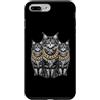 Cool 3 Hip Hop Trio Street Gold Chain Fu Custodia per iPhone 7 Plus/8 Plus Maine Coon Cat Rap Old School Retro Streetwear anni '80 '90 Tre