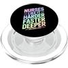 RN Emergency Nurse Humor Alle infermiere piace più difficile più veloce più profondo CPR umorismo PopSockets PopGrip per MagSafe
