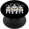 Cool 3 Hip Hop Trio Street Gold Chain Fu Papillon Dog Rap Old School Retro Streetwear anni '80 '90 Tre PopSockets PopGrip Adesivo
