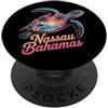 Nassau Sea Turtle Bahamas Coastal Vacati Arte tropicale della spiaggia delle tartarughe marine di Nassau Bahamas PopSockets PopGrip Adesivo