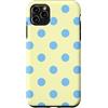 Vintage Polka Dot Pattern Big Dots Custodia per iPhone 11 Pro Max Giallo Burro Blu Polka Dot Estetica Carino Grandi Pois