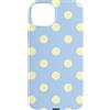 Vintage Polka Dot Pattern Big Dots Custodia per iPhone 15 Plus Grandi puntini estetici a pois gialli blu chiaro