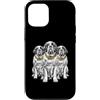 Cool 3 Hip Hop Trio Street Gold Chain Fu Custodia per iPhone 12/12 Pro St Bernard Dog Rap Old School Retro Streetwear anni '80 '90 Tre