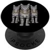 Cool 3 Hip Hop Trio Street Gold Chain Fu Tabby Cat Rap Old School Retro Streetwear anni '80 '90 Tre PopSockets PopGrip Adesivo