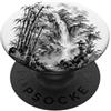 Traditional Japanese Art Style by Oyuke Natura tradizionale giapponese con cascata e bambù PopSockets PopGrip Adesivo