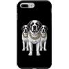 Cool 3 Hip Hop Trio Street Gold Chain Fu Custodia per iPhone 7 Plus/8 Plus St Bernard Dog Rap Old School Retro Streetwear anni '80 '90 Tre
