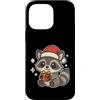 raccoon winter santa hat cute animal sno Custodia per iPhone 14 Pro Max Inverno procione carino con cappello di Babbo Natale