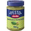 Barilla Pesto Basilico e Pistacchio con Basilico 100% Italiano e Granella di Pistacchio, Consistenza Cremosa con Granelli di Frutta Secca, Gusto Avvolgente Delicatamente Tostato, Sugo Per Pasta, 190 g