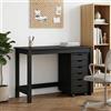 Vidaxl Set scrivania e mobiletto su ruote MOSS 2 pcs Nero
