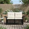 Vidaxl Divano da giardino 2-Numero di posti Nero polyrattan
