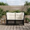 Vidaxl Divano da giardino 2-Numero di posti Nero polyrattan