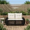 Vidaxl Divano da giardino 2-Numero di posti Nero polyrattan