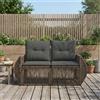 Vidaxl Divano da giardino 2-Numero di posti Grigio polyrattan