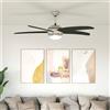 Vidaxl Ventilatore da soffitto con luce e telecomando Ø 130 cm Nero