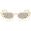 Prada Occhiali da Sole PRB16S 21D5J2 Bianco Latte/Marrone Chiaro Donna 50/21/145