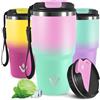 Mujigaga 20oz Termos Caffè Ermetica Portatile, Isolata Sottovuoto, A Prova di Perdite Tazza Termica, Bicchiere Termico per Bevande Calde e Fredde, Tazza Termica Caffe per Viaggio, Fitness, Palestra
