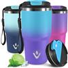 Mujigaga 20oz Termos Caffè, A Prova di Perdite Tazza Termica, Ermetica Portatile Tazza Termica Caffe per Bevande Calde e Fredde, Isolata Sottovuoto, Bicchiere Termico per Trekking, Ufficio, Viaggio