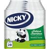 Nicky Nature Bamboo - 28 Rotoli di Carta Igienica, 160 Soffici Fogli a 3 veli di Pura Cellulosa e Arricchiti di Fibre di Bamboo, Morbida e Confortevole, Sostenibile Dentro e Fuori, Bianca