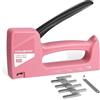 HAUSHOF Graffatrice Manuale con Levapunti Rosa, Graffe Tipo 53, 6-10 mm, Set Sparapunti con 800 Graffette (8 mm)