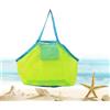 Bornfeel grande borsa da spiaggia in rete per giocattoli sabbia via borsa con cerniera per bambino piscina viaggio Sandy scarpe Wet asciugamani 45,7 x 30,5 x 45,7 cm verde maglia blu cinghie
