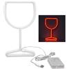 Shanrya Insegna Al Neon a Calice, Insegne Luminose a LED a Forma di Bicchiere di Vino, Insegna Al Neon a LED a Luminescenza Uniforme per Camera da Letto, Sala da Gioco, Decorazione della Stanza, Camera(ROSSO)