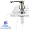 GAGALIFE Dispenser di sapone per lavello da cucina, in nichel spazzolato, dispenser di sapone sotto il lavandino con kit di tubi di prolunga in silicone da 101,6 cm, dite addio alle ricariche