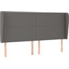 vidaXL Testiera con orecchie Grigio 203x23x118/128 cm Pelle finta